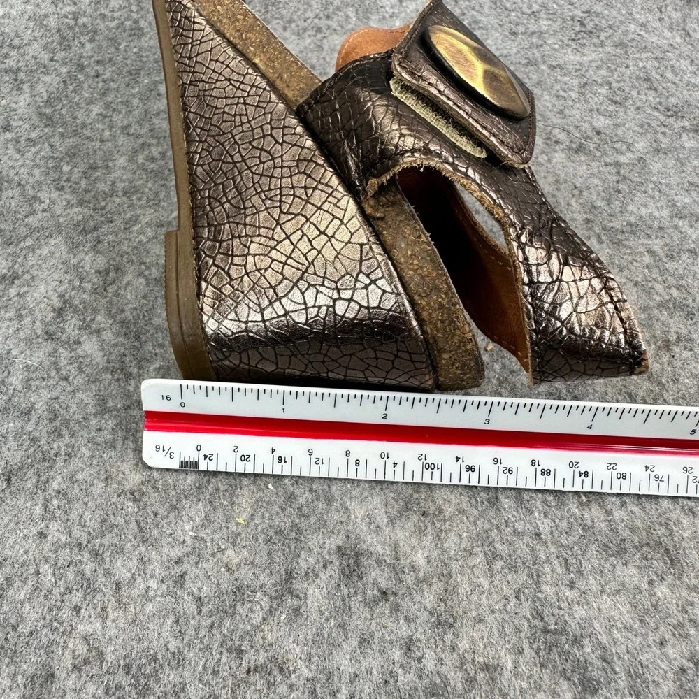 Taos Carousel Wedge Sandals Womens 39 Bronze Metallic Leather Comfort Slingback